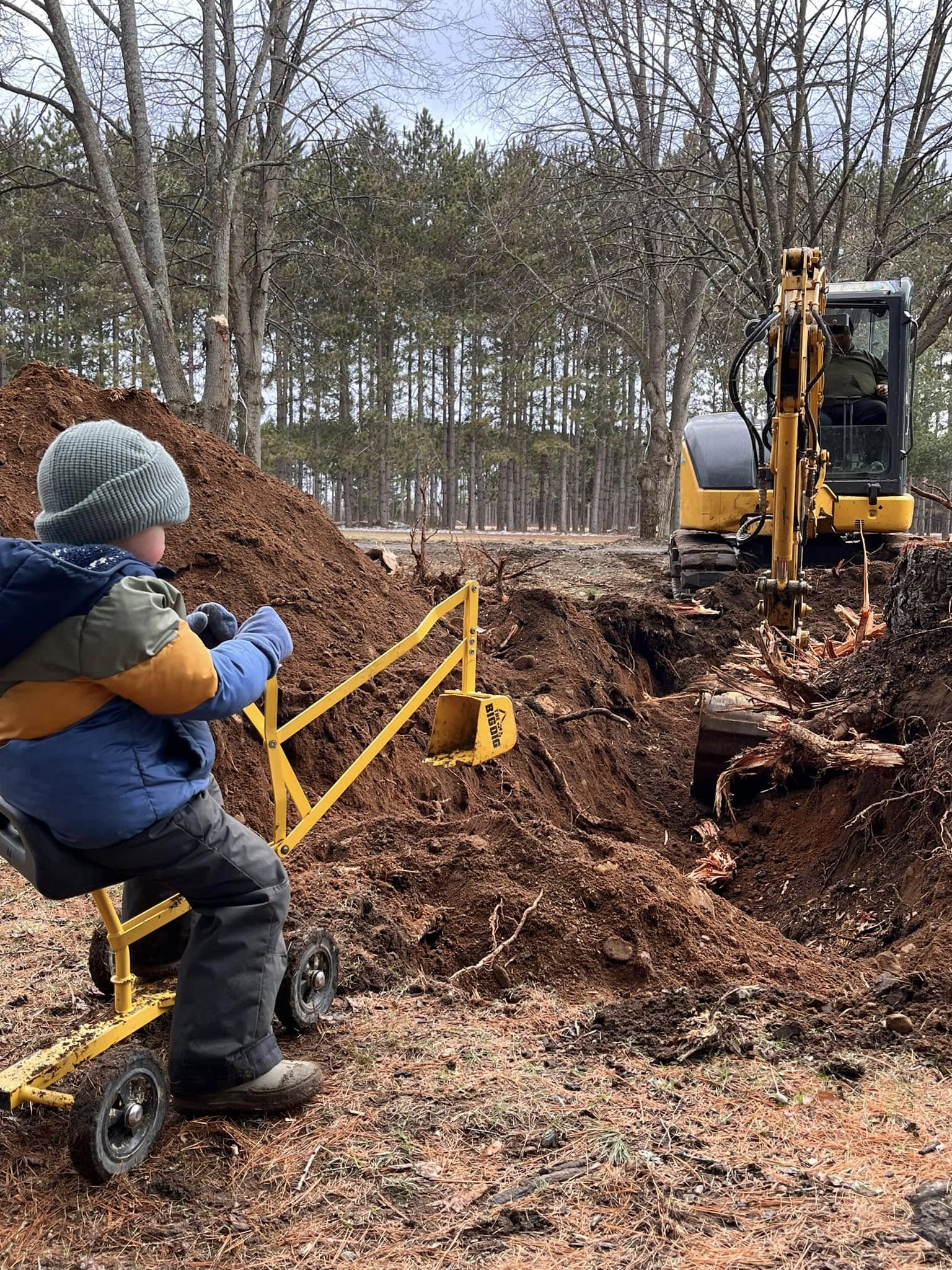 Kid helping on site